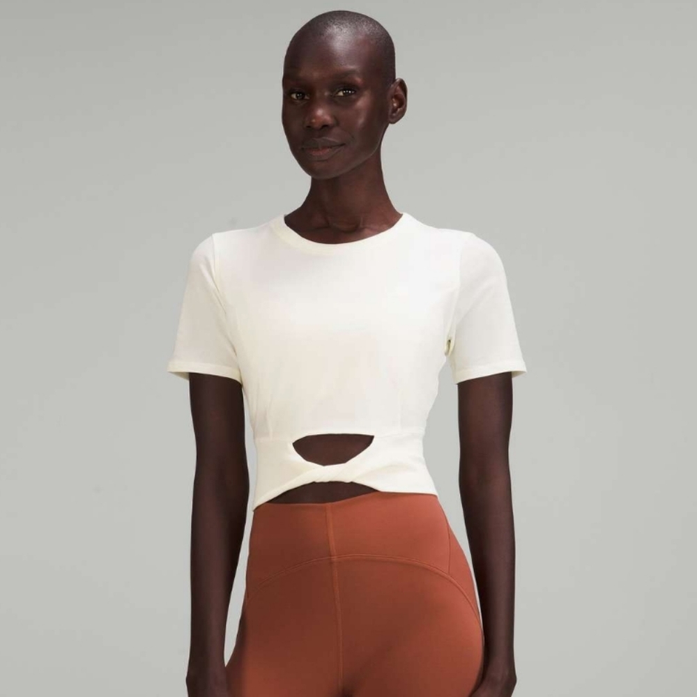 Lululemon Cropped Cotton Ribbed-Band T-Shirt